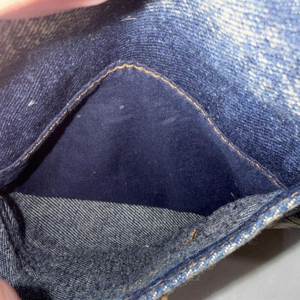 Vintage 80s 90s Denim Jean Aztec Distressed Pockets Crossbody‎ Bag Purse - Picture 9 of 14